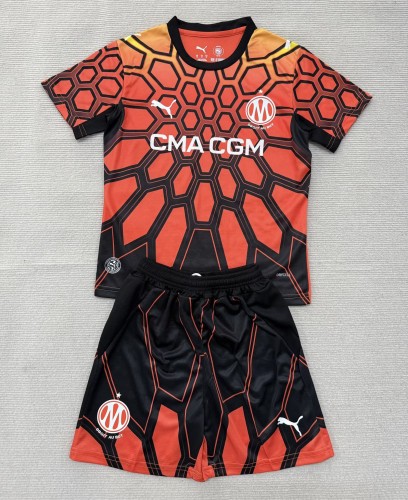 26-27 Marseille Orange GoalKeeper Kids Soccer Jersey