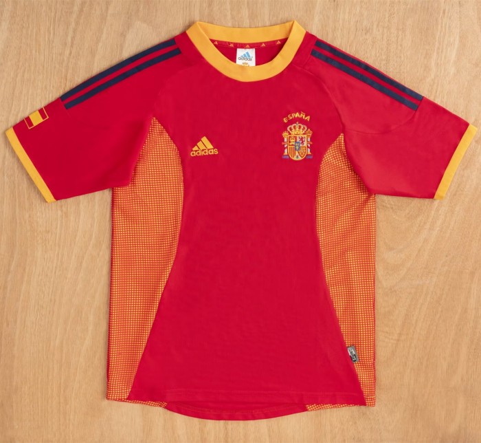2002 Spain Home Retro Soccer Jersey