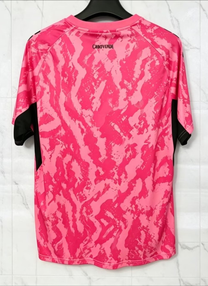 2026 Cape Verde Rose Red Goalkeeper Fans Soccer Jersey