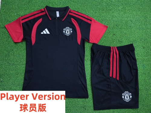 26-27 Manchester United High Quality Player Version Half Pull Training Short Suit (球员套装)