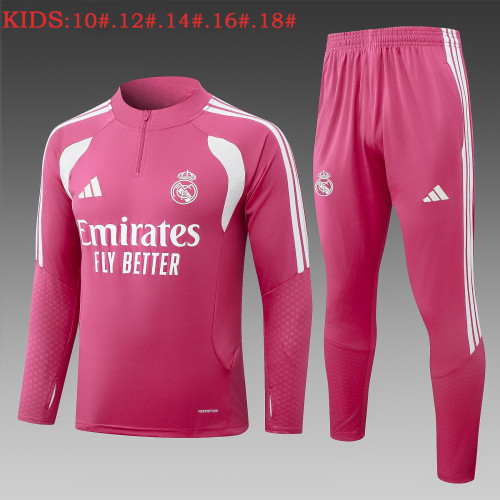 26-27 Real Madrid High Quality Kids Half Pull Tracksuit