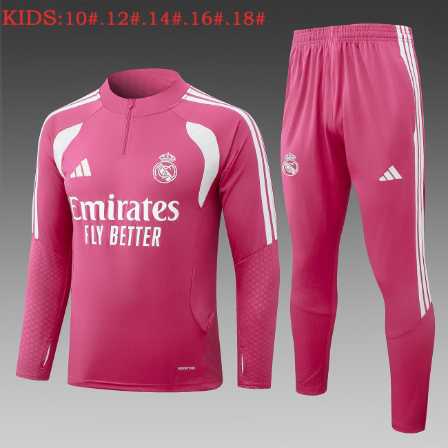 26-27 Real Madrid High Quality Kids Half Pull Tracksuit