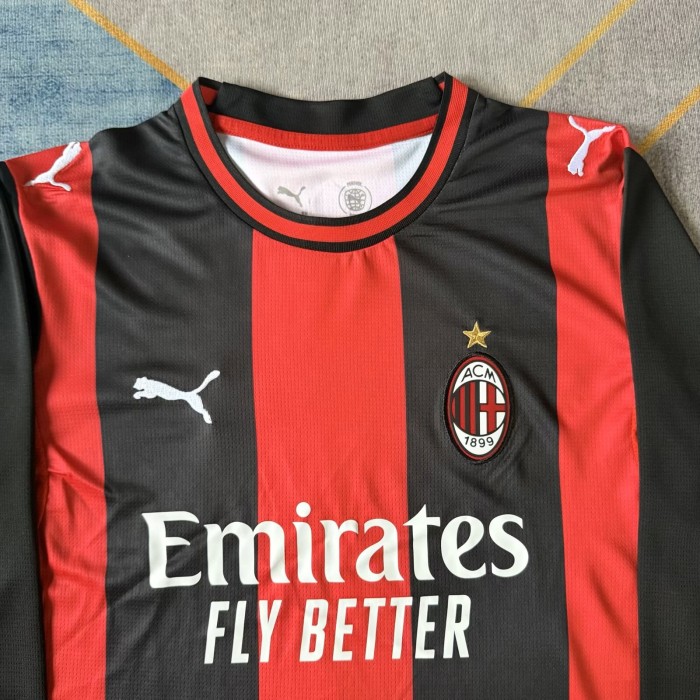 26-27 AC Milan Home Long Sleeve Fans Soccer Jersey (长袖)