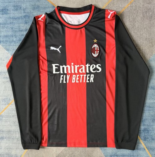 26-27 AC Milan Home Long Sleeve Fans Soccer Jersey (长袖)
