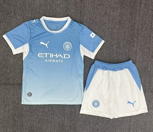 26-27 Manchester City Home Kids Soccer Jersey