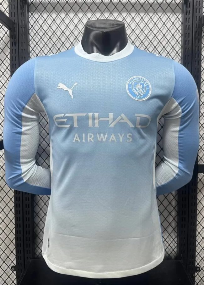26-27 Manchester City Home Long Sleeve Player Version Soccer Jersey (长袖球员)