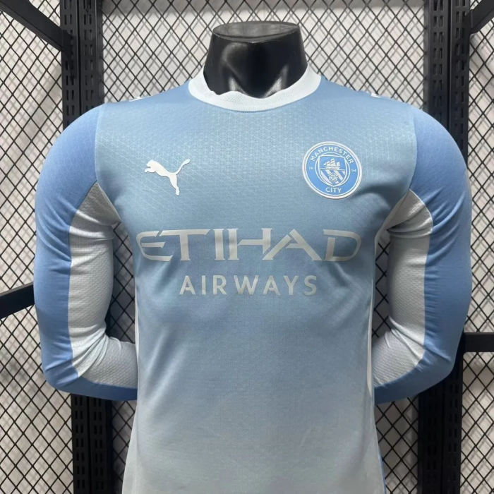 26-27 Manchester City Home Long Sleeve Player Version Soccer Jersey (长袖球员)