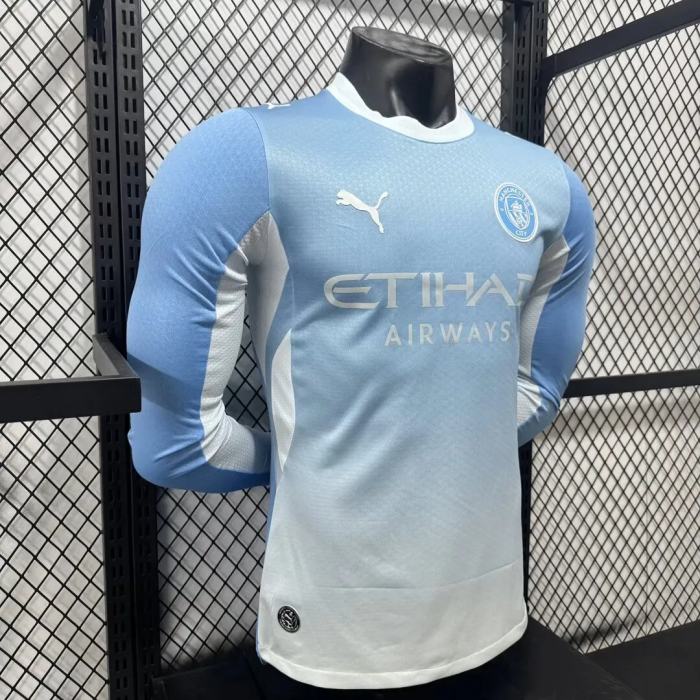 26-27 Manchester City Home Long Sleeve Player Version Soccer Jersey (长袖球员)