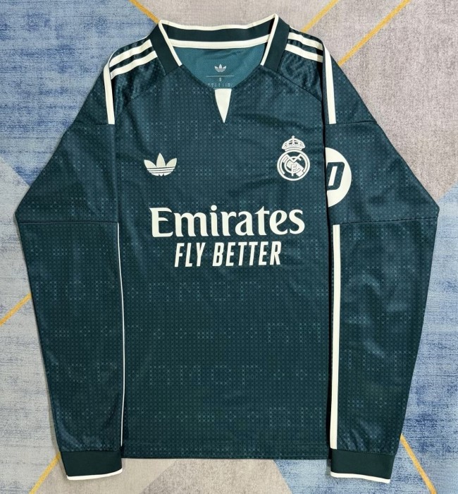26-27 Real Madrid Away Long Sleeve Fans Soccer Jersey (长袖)