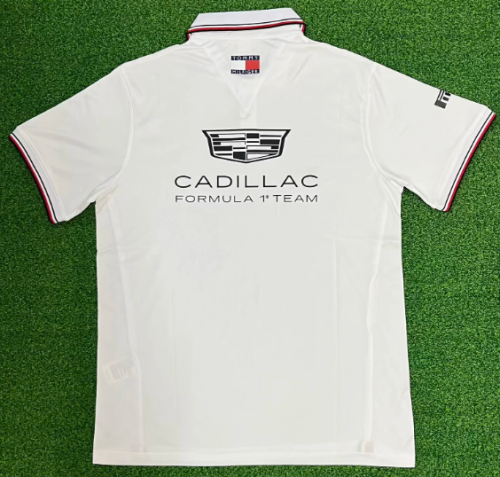 2026 Cadillac New Pattern Heat Transfer Printing Short Sleeve Racing Suit*有领