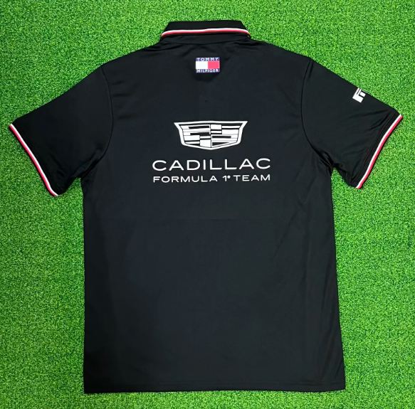 2026 Cadillac New Pattern Heat Transfer Printing Short Sleeve Racing Suit*有领