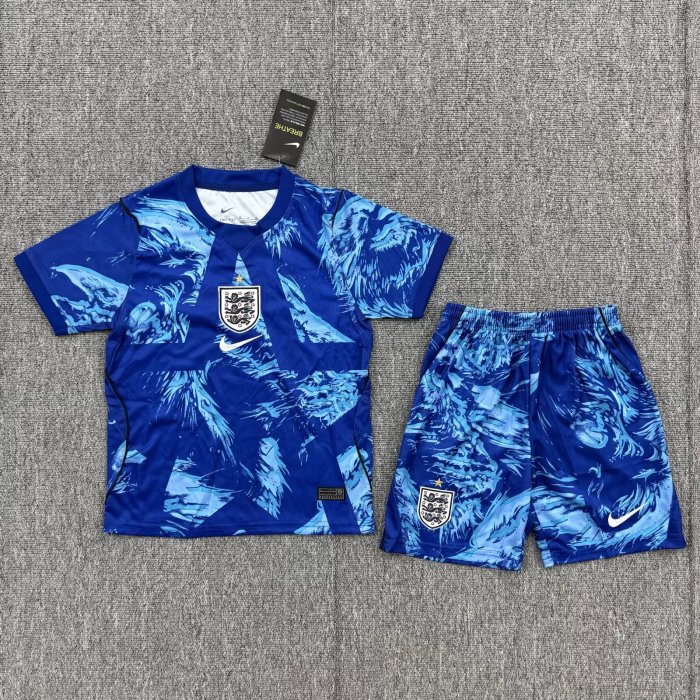 2026 England Blue GoalKeeper Kids Soccer Jersey