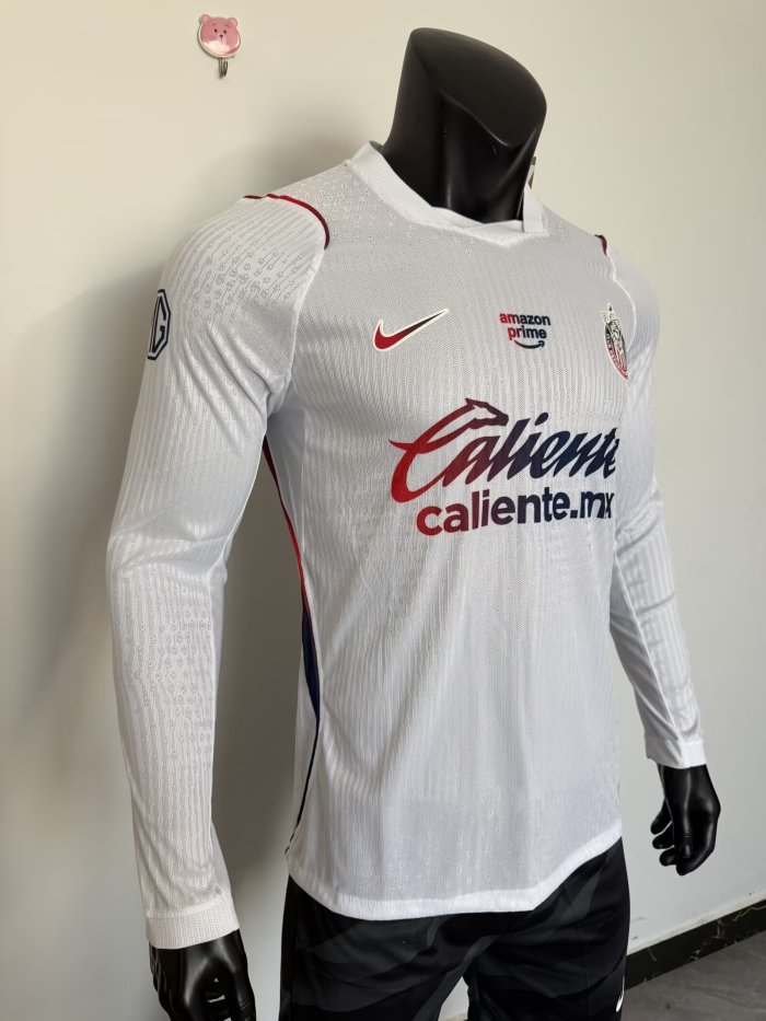 26-27 Chivas Away Long Sleeve Player Version Soccer Jersey*长袖球员
