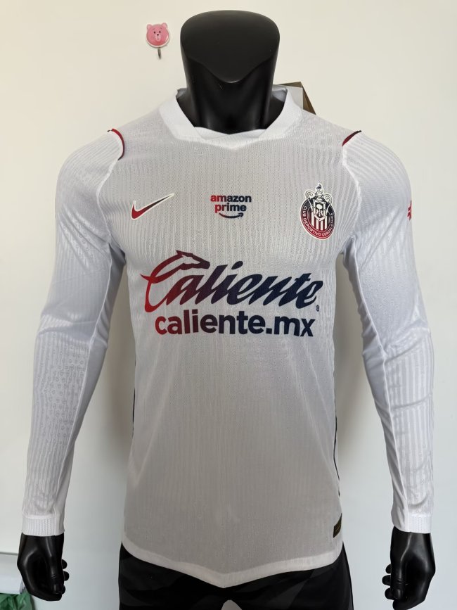 26-27 Chivas Away Long Sleeve Player Version Soccer Jersey*长袖球员