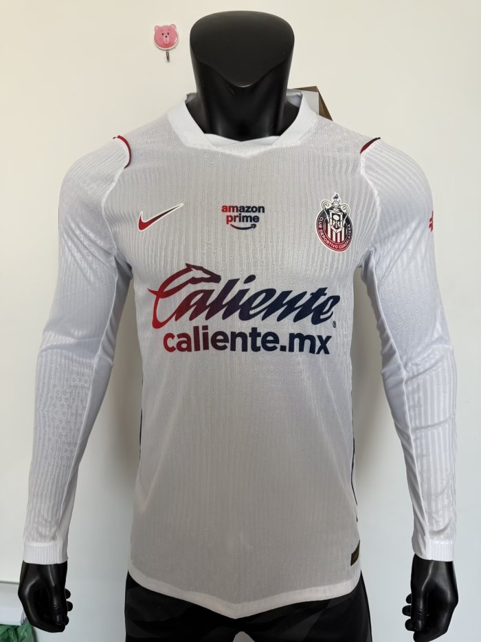 26-27 Chivas Away Long Sleeve Player Version Soccer Jersey*长袖球员