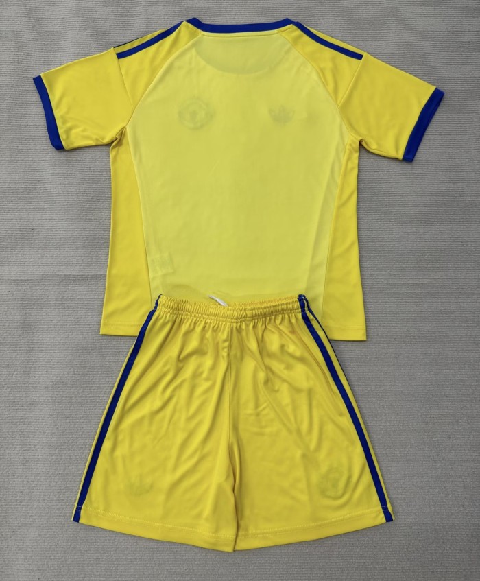 26-27 Manchester United Yellow Goalkeeper Kids Soccer Jersey