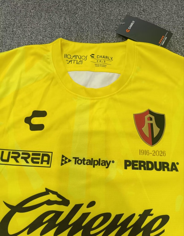26-27 Atlas Yellow GoalKeeper Fans Soccer Jersey