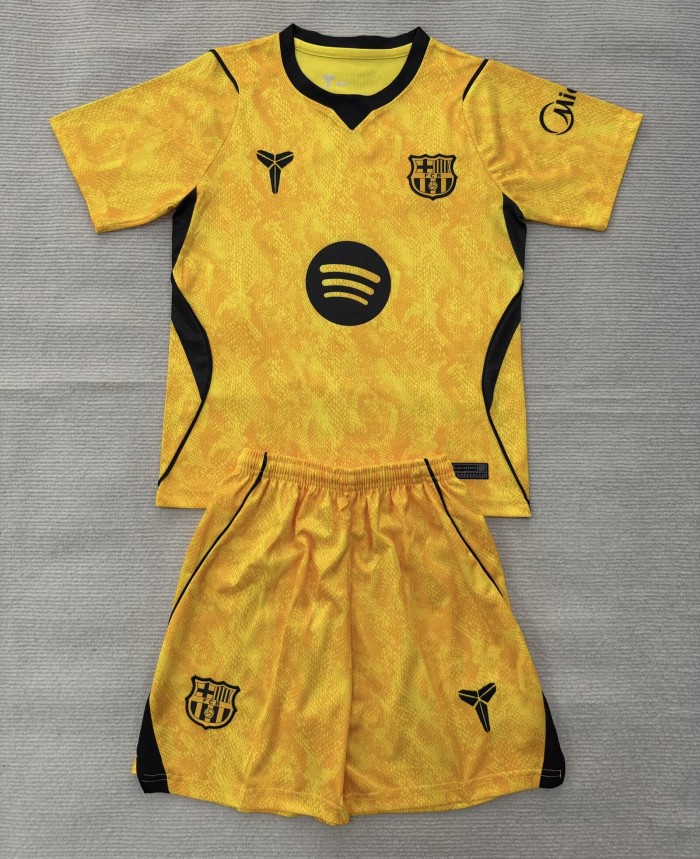 26-27 BAR Yellow GoalKeeper Kids Soccer Jersey
