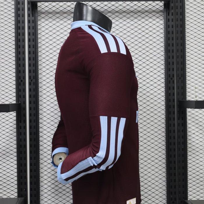 26-27 Aston Villa Home Long Sleeve Player Version Soccer Jersey*长袖球员