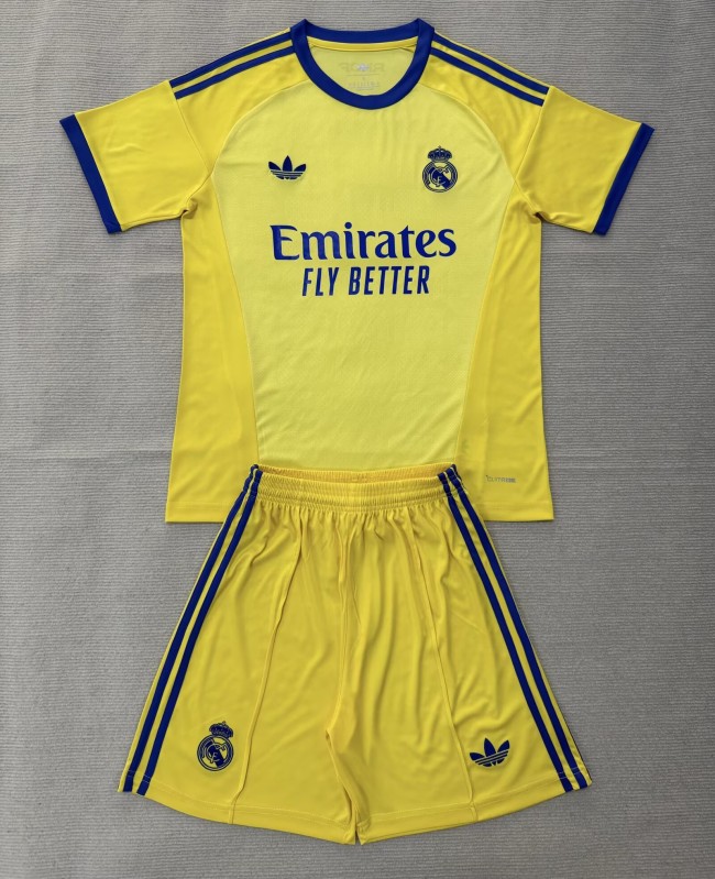 26-27 Real Madrid Yellow GoalKeeper Kids Soccer Jersey