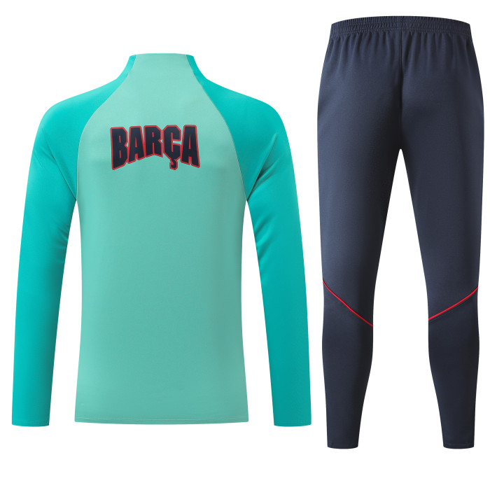 26-27 Barcelona High Quality Kids Half Pull Tracksuit