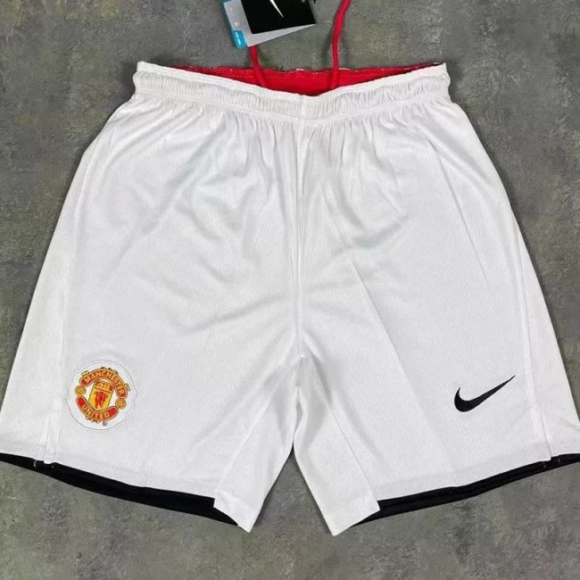 2007-2008 Manchester United White Retro Shorts Pants
