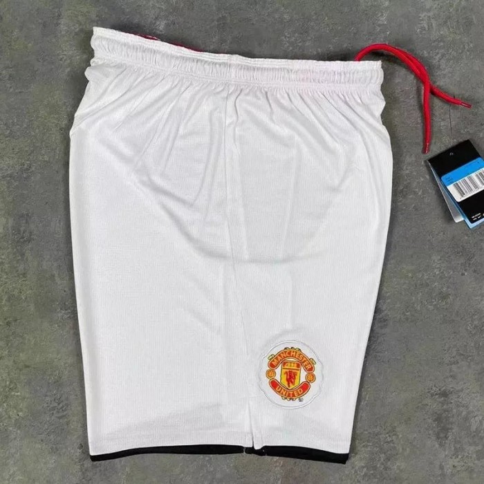 2007-2008 Manchester United White Retro Shorts Pants
