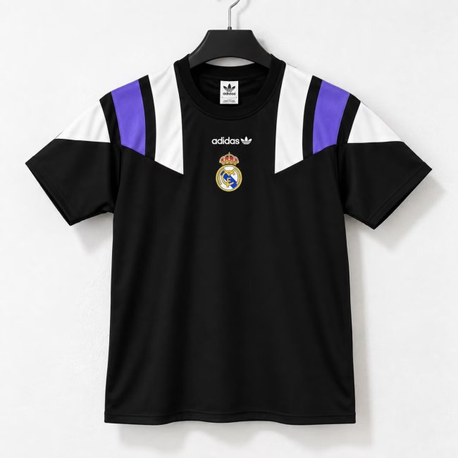26-27 Real Madrid Black Short sleeves Loose And Thickened Hoody