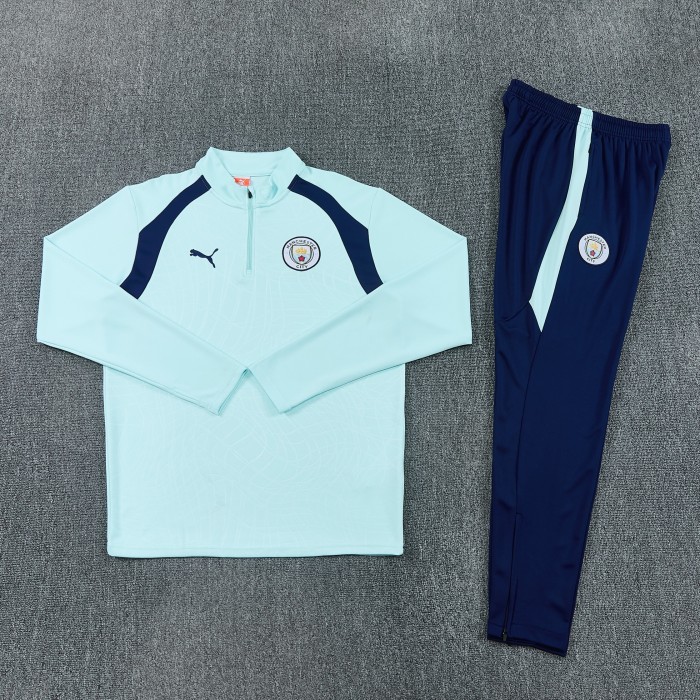 26-27 Manchester City High Quality Half Pull Tracksuit