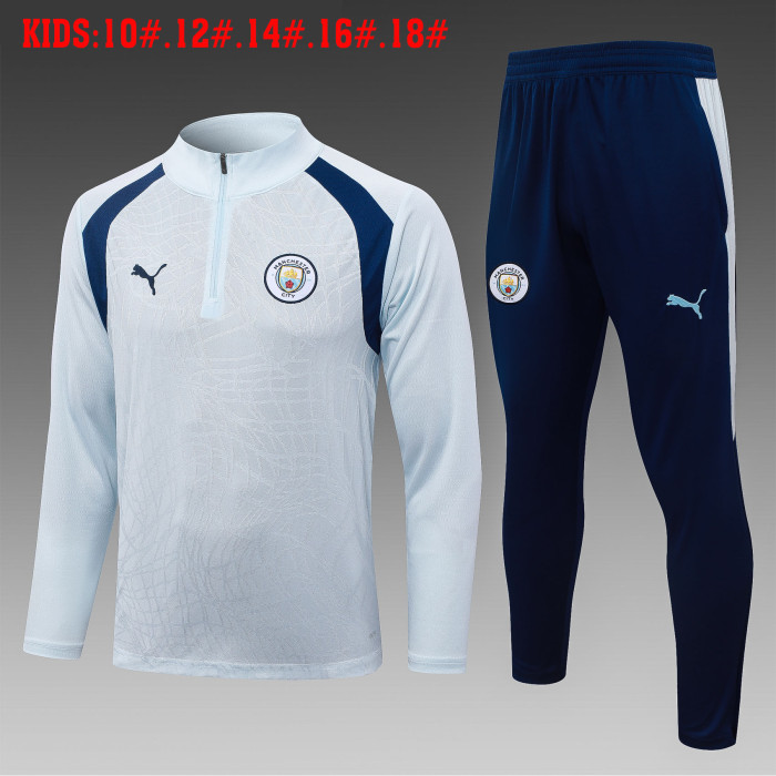 26-27 Manchester City High Quality Kids Half Pull Tracksuit