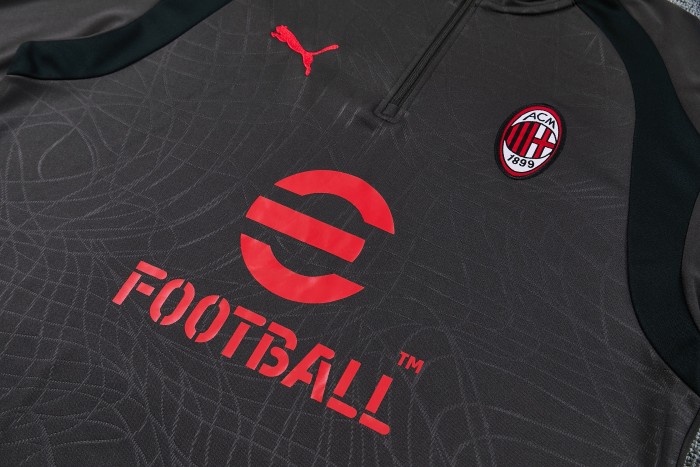 26-27 AC Milan High Quality Half Pull Tracksuit