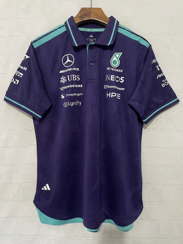 2026 F1 Benz New Pattern Short Sleeve Racing Suit