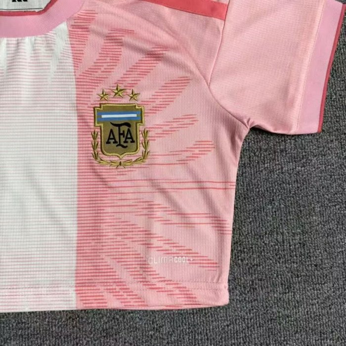 26-27 Argentina Pink Messi Farewell Match Women Cheerleading Short-sleeved (女)