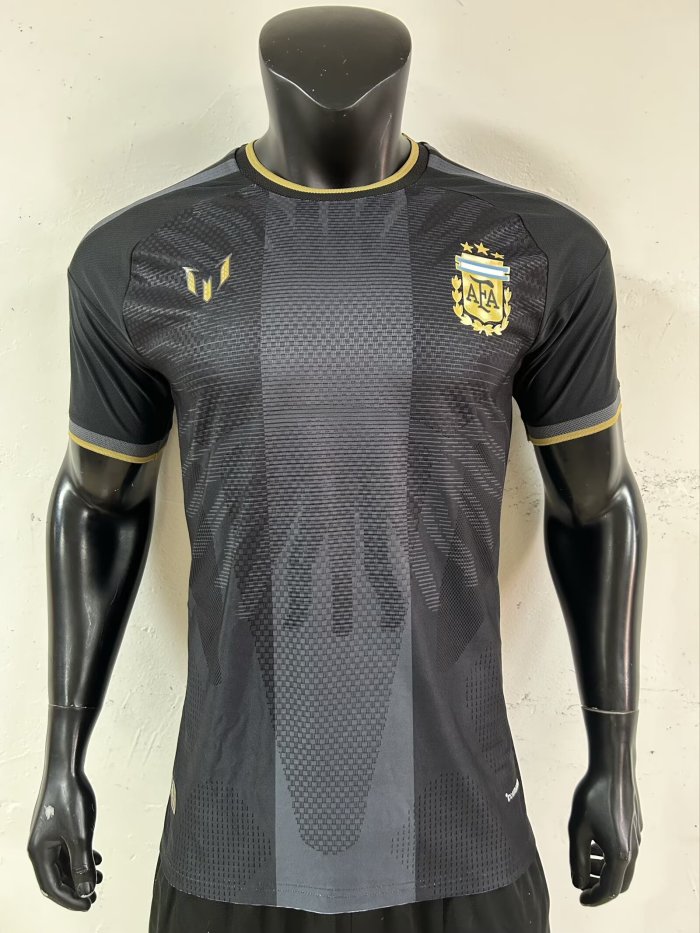 26-27 Argentina Black Messi Farewell Match Player Version Soccer Jersey