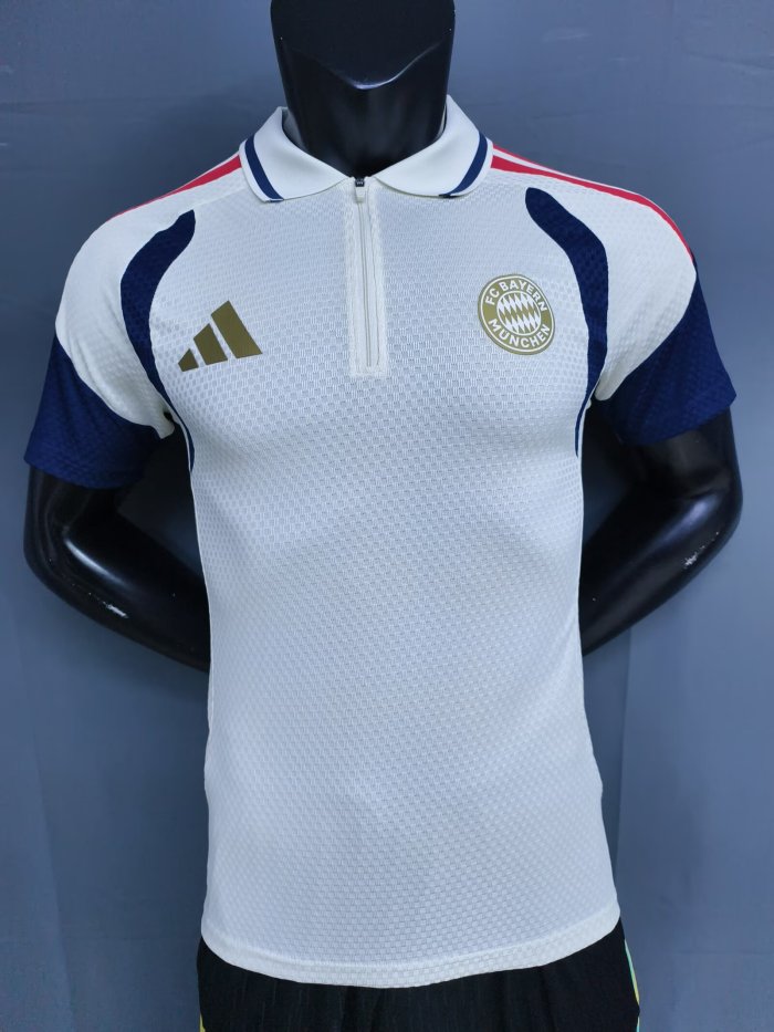 26-27 Bayern Beige ‌Player Version Half Pull Training Shirts