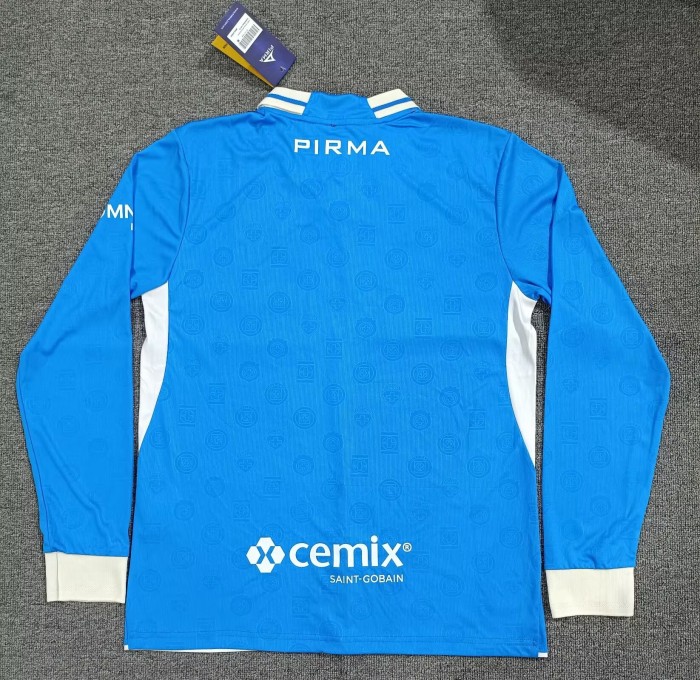 26-27 Cruz Azul Home Long Sleeve Fans Soccer Jersey (长袖)