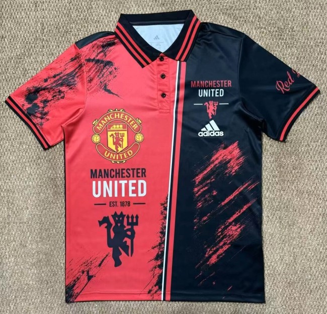 26-27 Man Utd Red Black Polo Short Sleeve