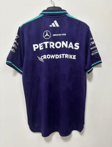 2026 F1 Benz New Pattern Short Sleeve Racing Suit