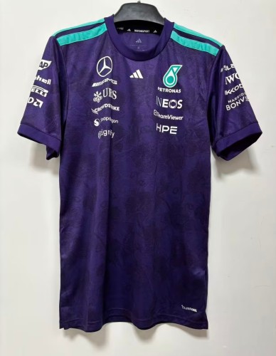 2026 F1 Benz New Pattern Short Sleeve Racing Suit