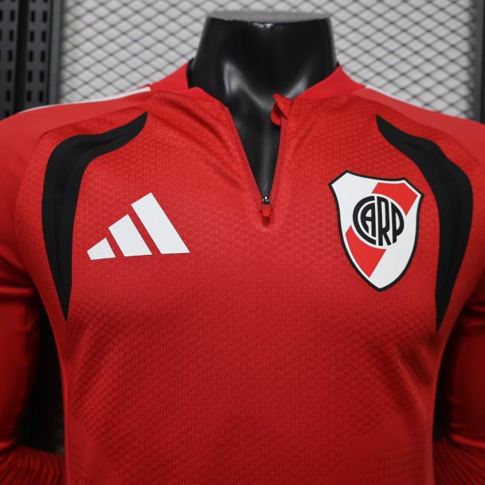 26-27 River Plate Red Long Sleeve Player Version Soccer Jersey*长袖球员