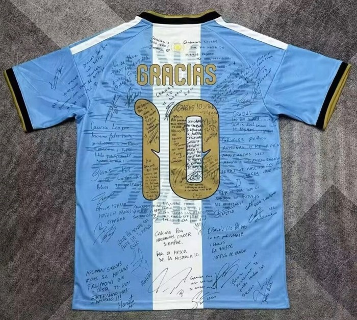 26-27 Argentina Messi Farewell Match Signature Version Fans Soccer Jersey