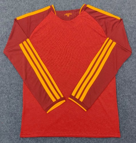 26-27 Roma Home Long Sleeve Fans Soccer Jersey (长袖)