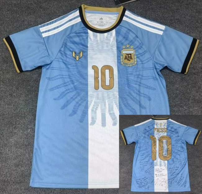 26-27 Argentina Messi Farewell Match Signature Version Fans Soccer Jersey