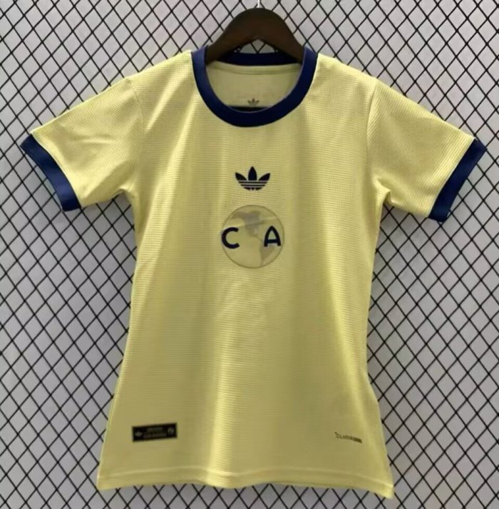 26-27 Club America Yellow 110th Anniversary Edition Women Fans Soccer Jersey (女)