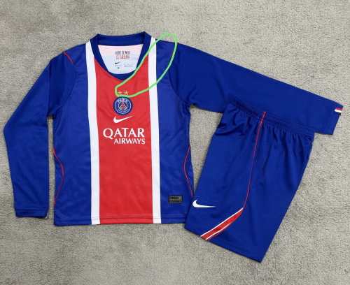 26-27 PSG Home Long Sleeve Kids Soccer Jersey (With 2 Star)*两颗星