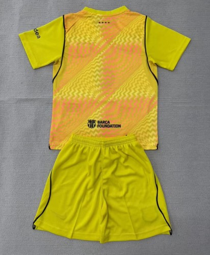26-27 BAR Yellow GoalKeeper Kids Soccer Jersey