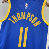 22-23 WARRIORS THOMPSON #11 Blue Top Quality Hot Pressing NBA Jersey (V领)