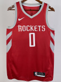 2018-19 ROCKETS WESTBROOK #0 Red Away Top Quality Hot Pressing NBA Jersey