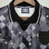 1990 England Away Black Retro Soccer Jersey（带茵宝）