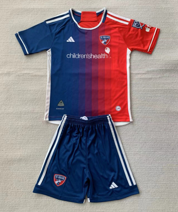 24-25 Dallas FC Home Kids Soccer Jersey (带章)